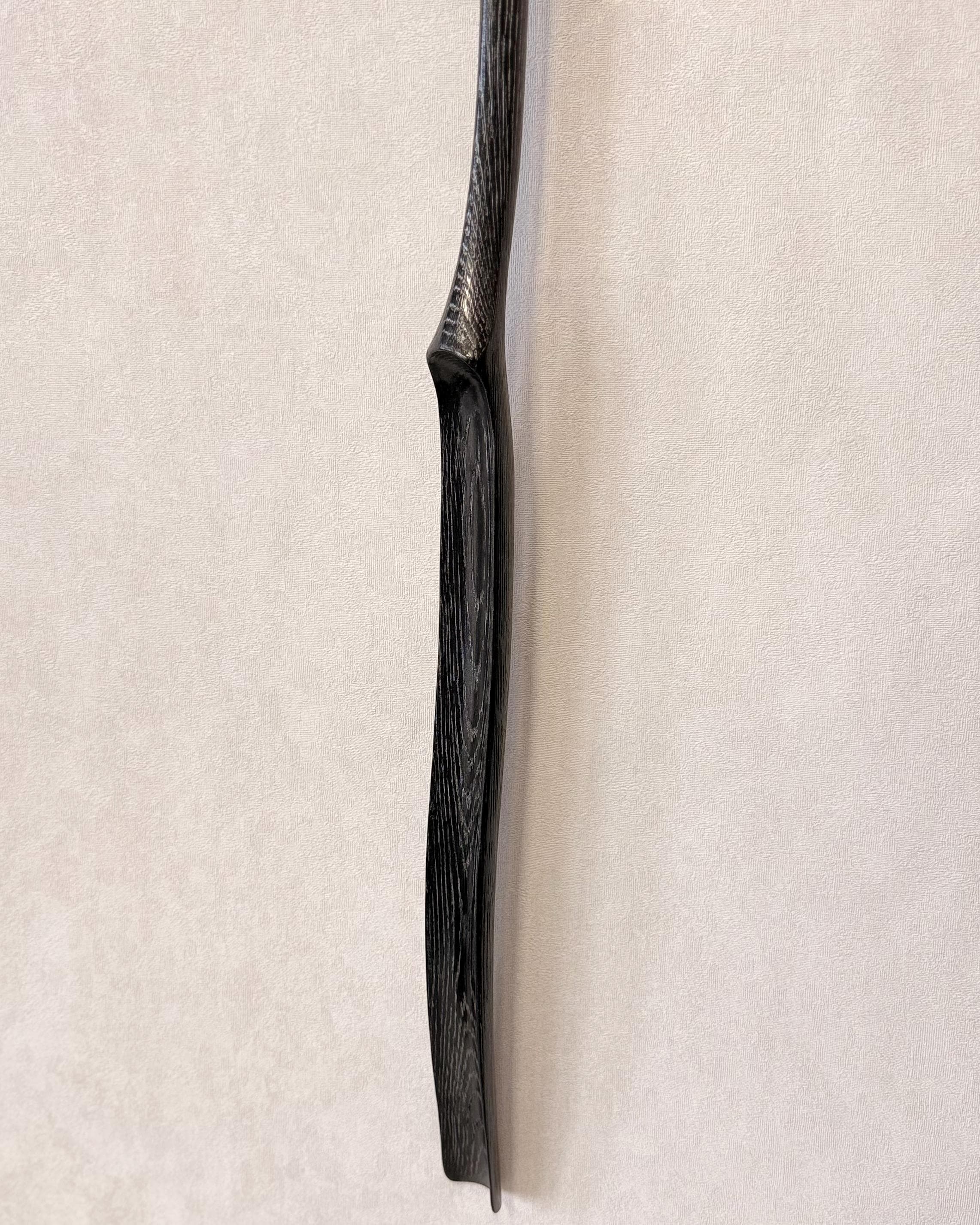 Black shoe spoon, handmade wooden long shoehorn, natural wood gift for men