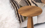 Handmade oak pedestal, round side table, bedroom rustic decor