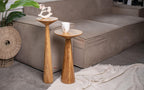 Handmade oak pedestal, round side table, bedroom rustic decor