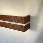 Handmade Oak Wood Wall Sconce, Modern LED Bedside Lamp