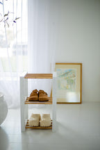 Wood Shoe Rack, Entryway Mudroom Organizer, Wooden Shoe Display