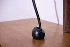 Dark wood long shoe horn, spoon with stand, handmade mens accessory for entryway