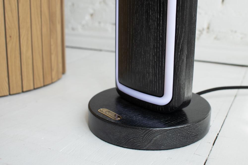 RGB Corner Floor Lamp, Tall Natural Wood LED Lamp