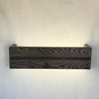 Dark Oak Wood Wall Sconce, Rustic LED Bedside Lamp