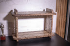 Farmhouse brown bookshelf, wooden desk shelf, book accessories, display shelf, bookish decor