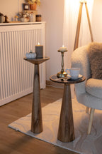 Handmade Oak End Table with Resin | Modern Wood Plant Stand