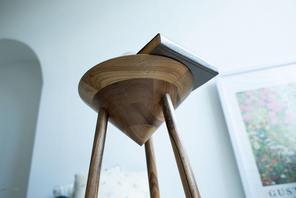 Handmade Wood Accent Table, Mid-Century Modern Side Table