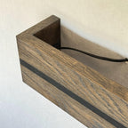 Dark Oak Wood Wall Sconce, Rustic LED Bedside Lamp