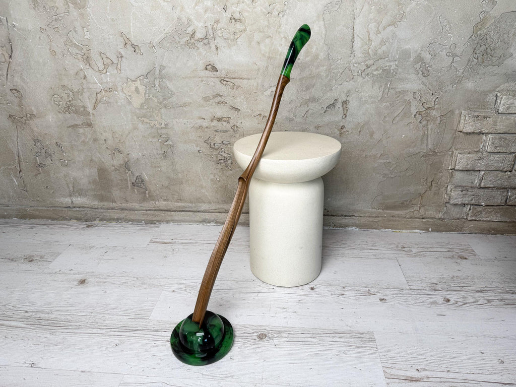 Walnut Shoe Horn with Resin, Long Wooden Shoe Spoon, Home Decor