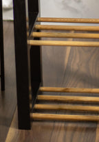 Handmade Oak Shoe Rack, Vertical Entryway Storage, Narrow Shoe Bench