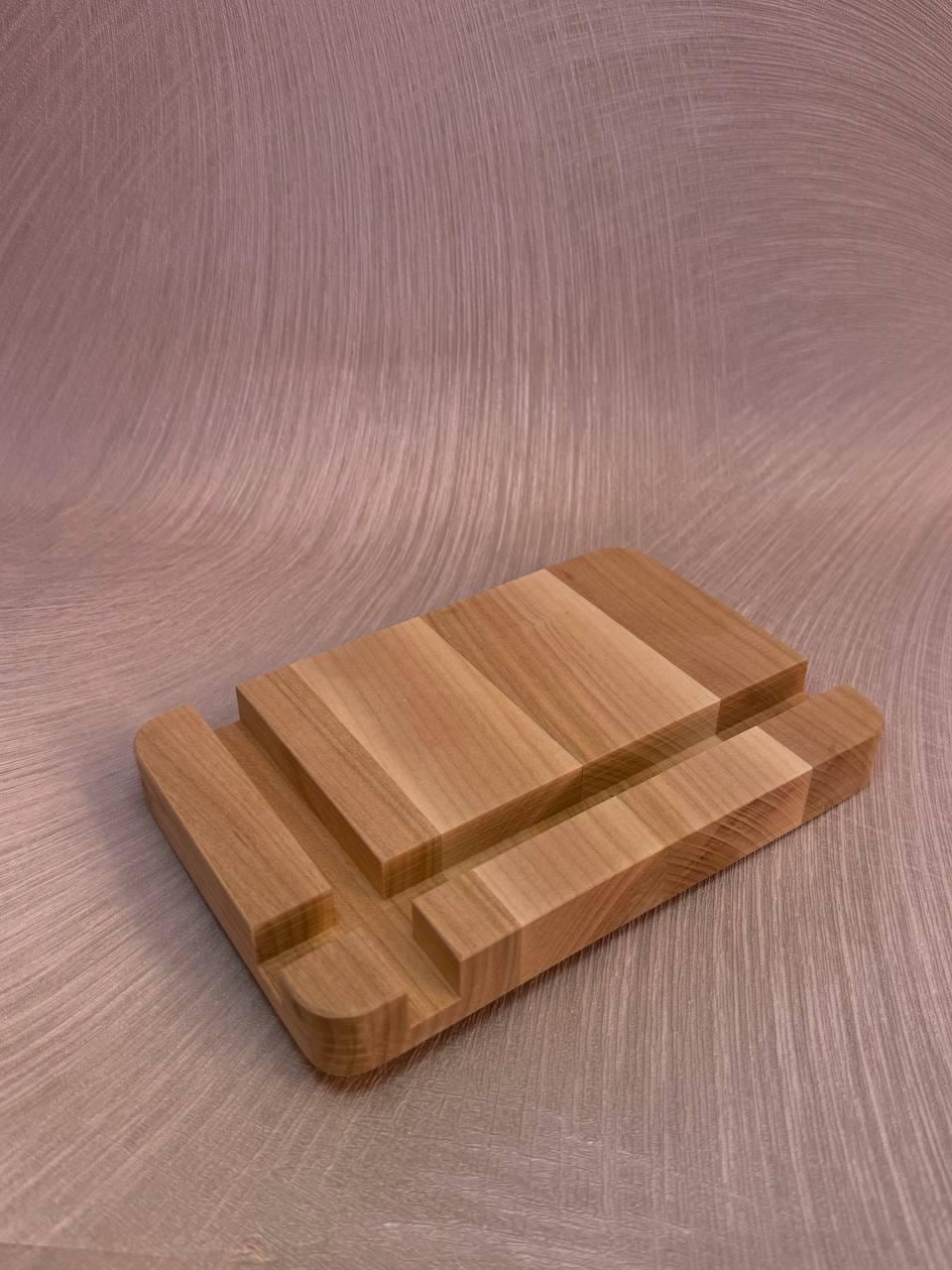 Wooden Phone Stand, Desk Organizer, Tech Gift