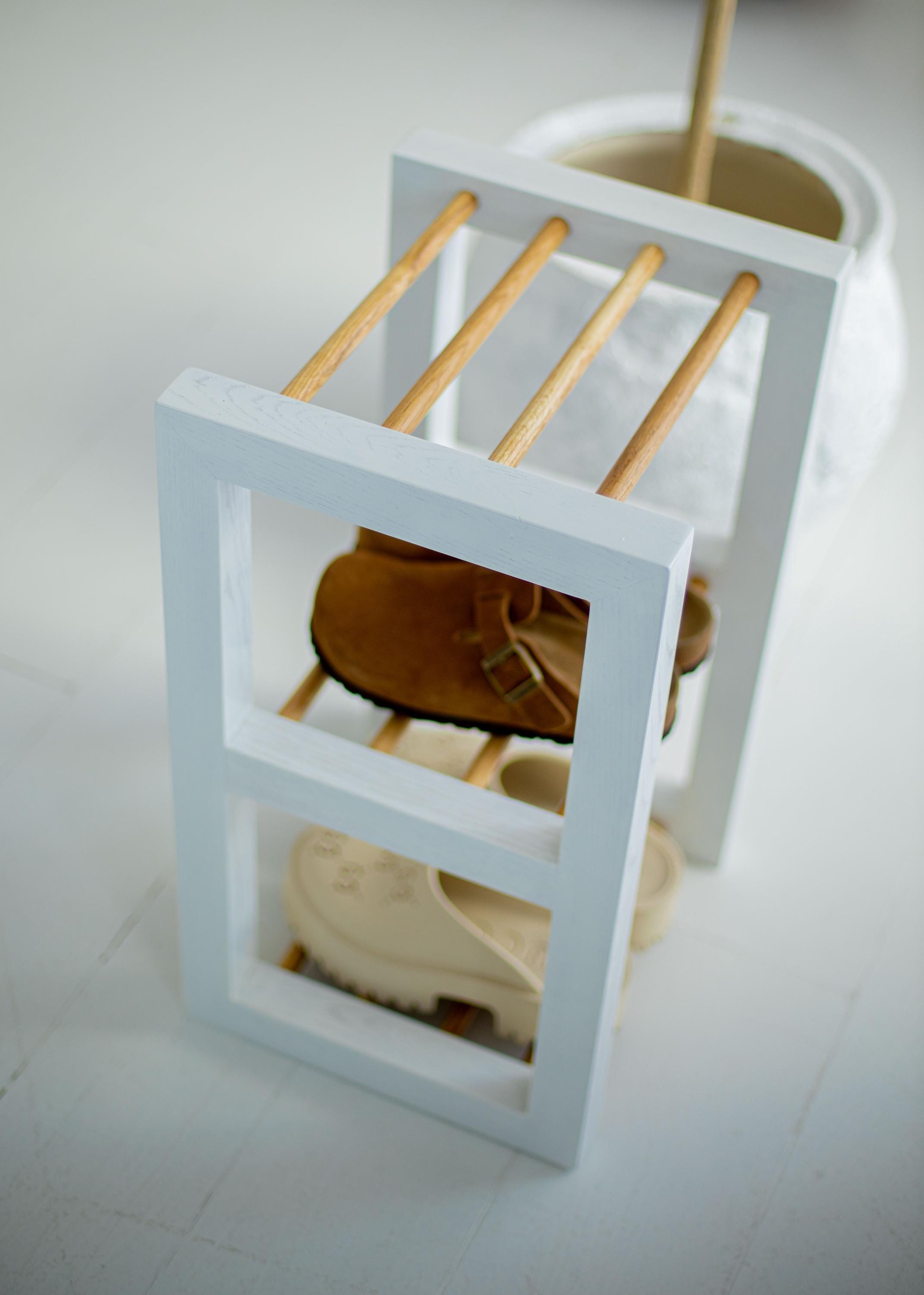 Wood Shoe Rack, Entryway Mudroom Organizer, Wooden Shoe Display