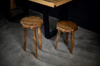 Handmade wooden tripod stool, rustic plant stand, side table, natural wood