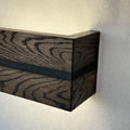 Handmade Dark Oak Wall Sconce, Modern Rustic Wood Wall Lamp