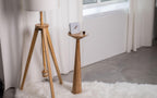 Handmade oak pedestal, round side table, bedroom rustic decor