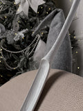 Long white shoehorn, wooden shoe spoon, natural wood shoe accessory