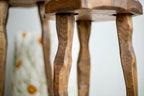 Rustic wood stool, handmade step platform, round pedestal stand