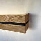 Handmade Oak Wood Wall Sconce, Modern Minimalist Bedside Accent Lamp