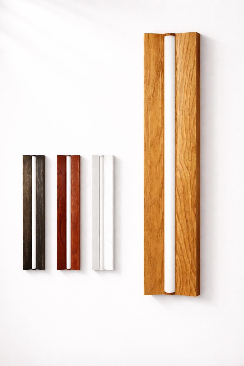 Minimalist Oak LED Wall Sconce, Modern Wooden Linear Mood Light