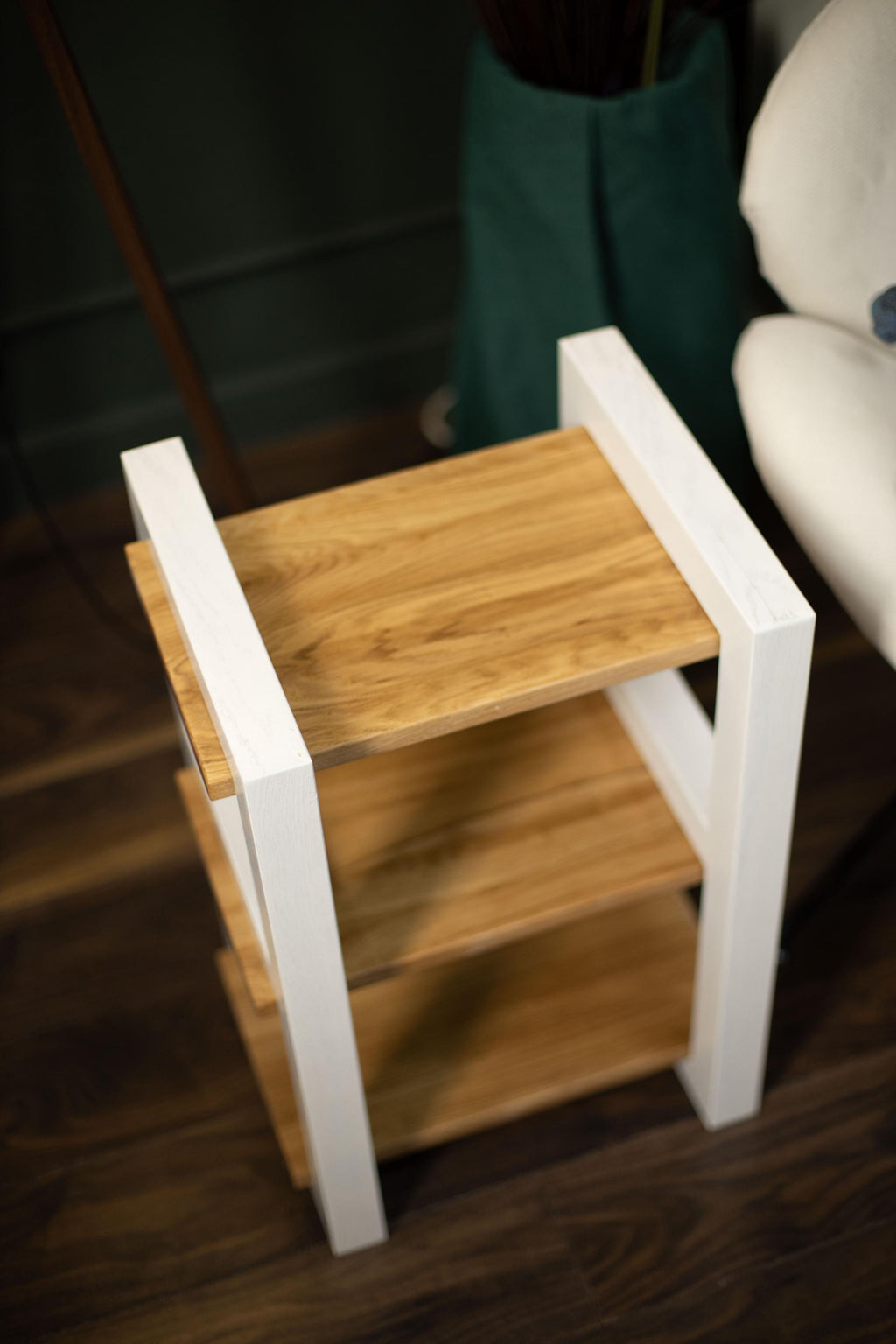 Oak Wood Vertical Shoe Rack, Narrow Entryway Organizer