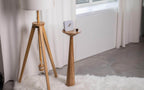 Pedestal oak table, round handmade side table, small farmhouse accent decor