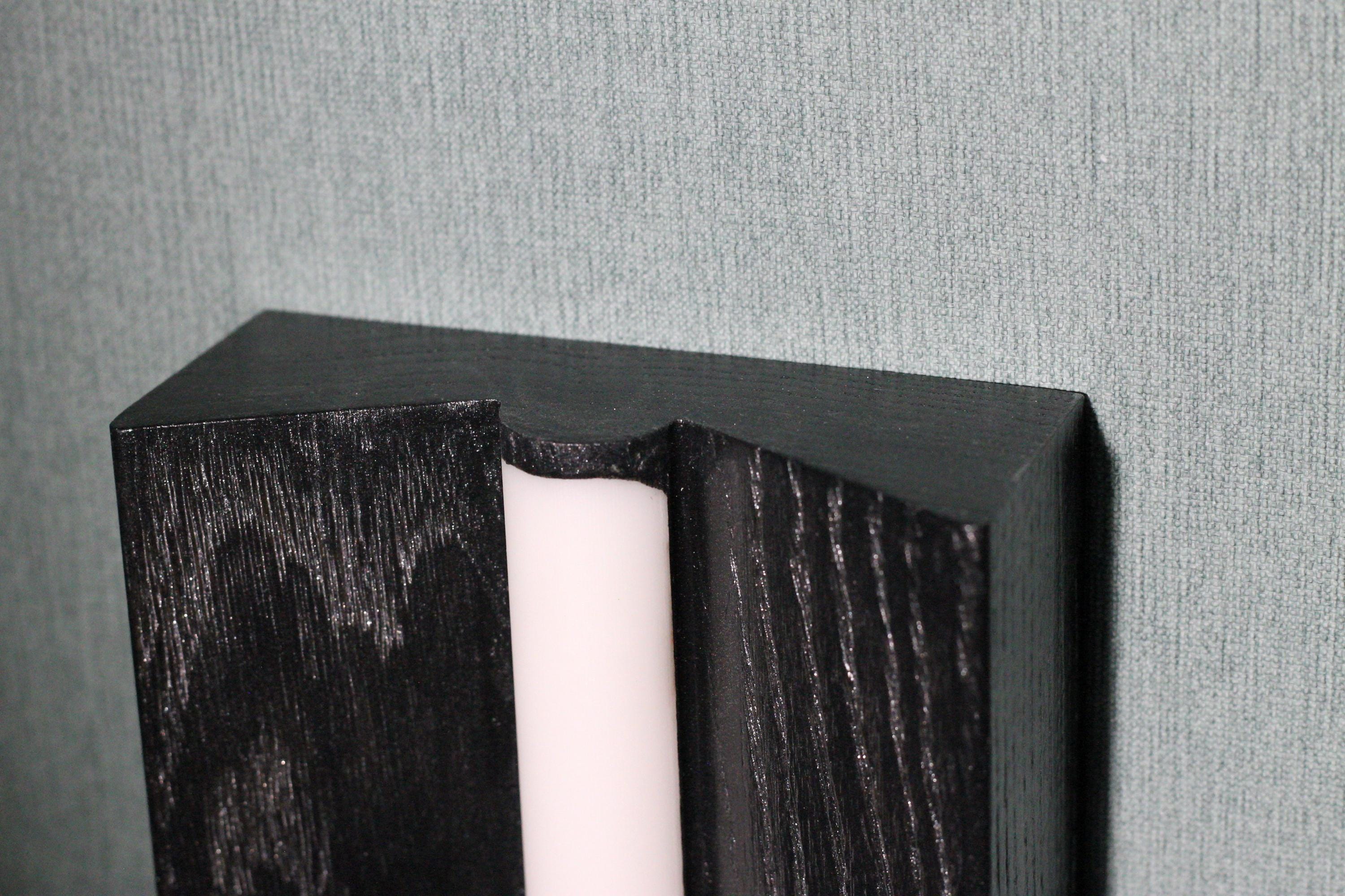 Black Wooden LED Wall Sconce, Handmade Nightlight