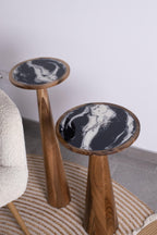 Handmade Oak End Table with Resin | Modern Wood Plant Stand