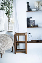 Modern Wood Shoe Rack, Vertical Entryway Shoe Storage Bench