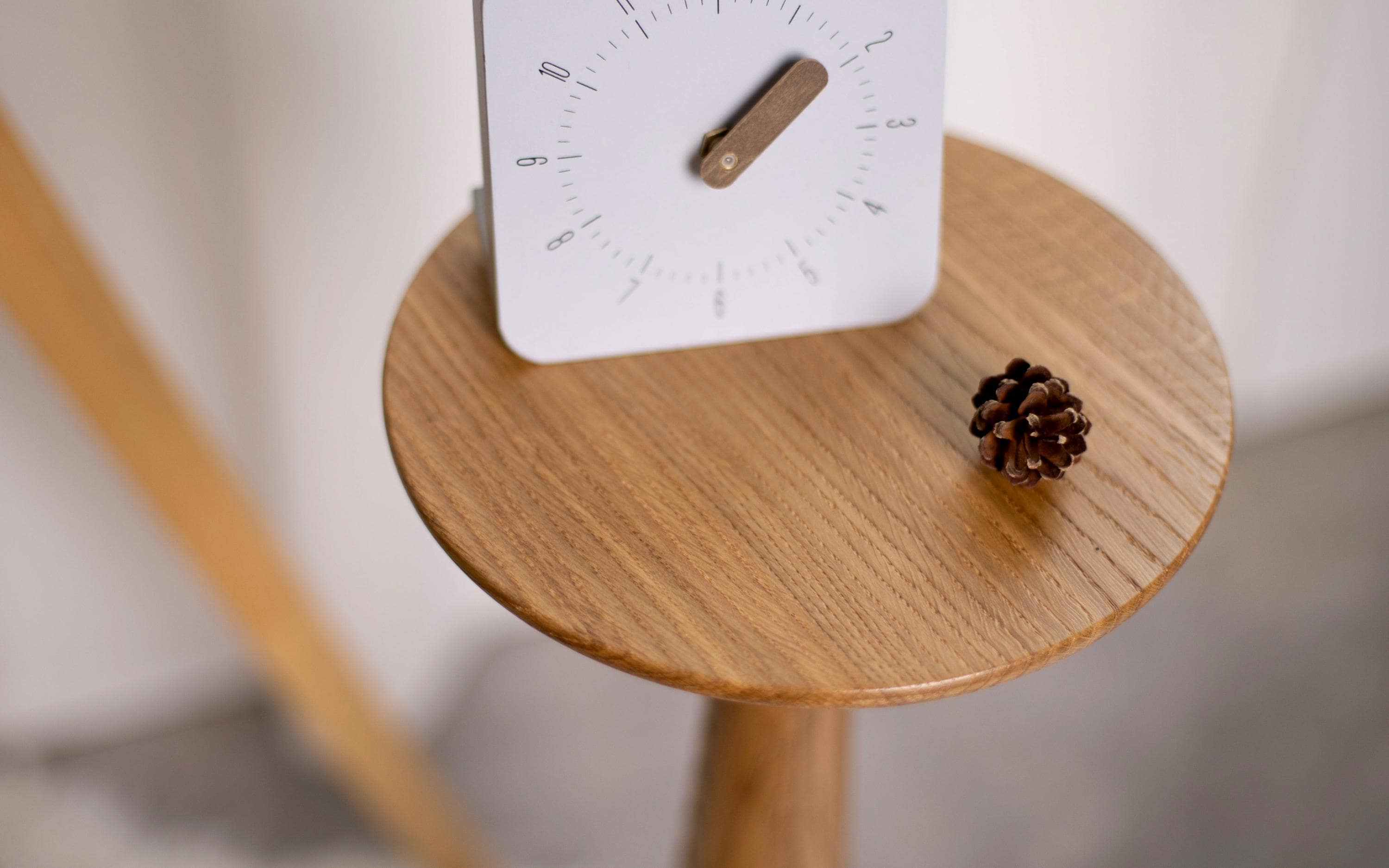 Pedestal oak table, round handmade side table, small farmhouse accent decor