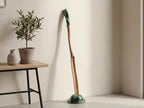 Extra-Long Wooden Shoehorn with Epoxy Handle and Stand – Durable Walnut/Oak Entryway Accessory