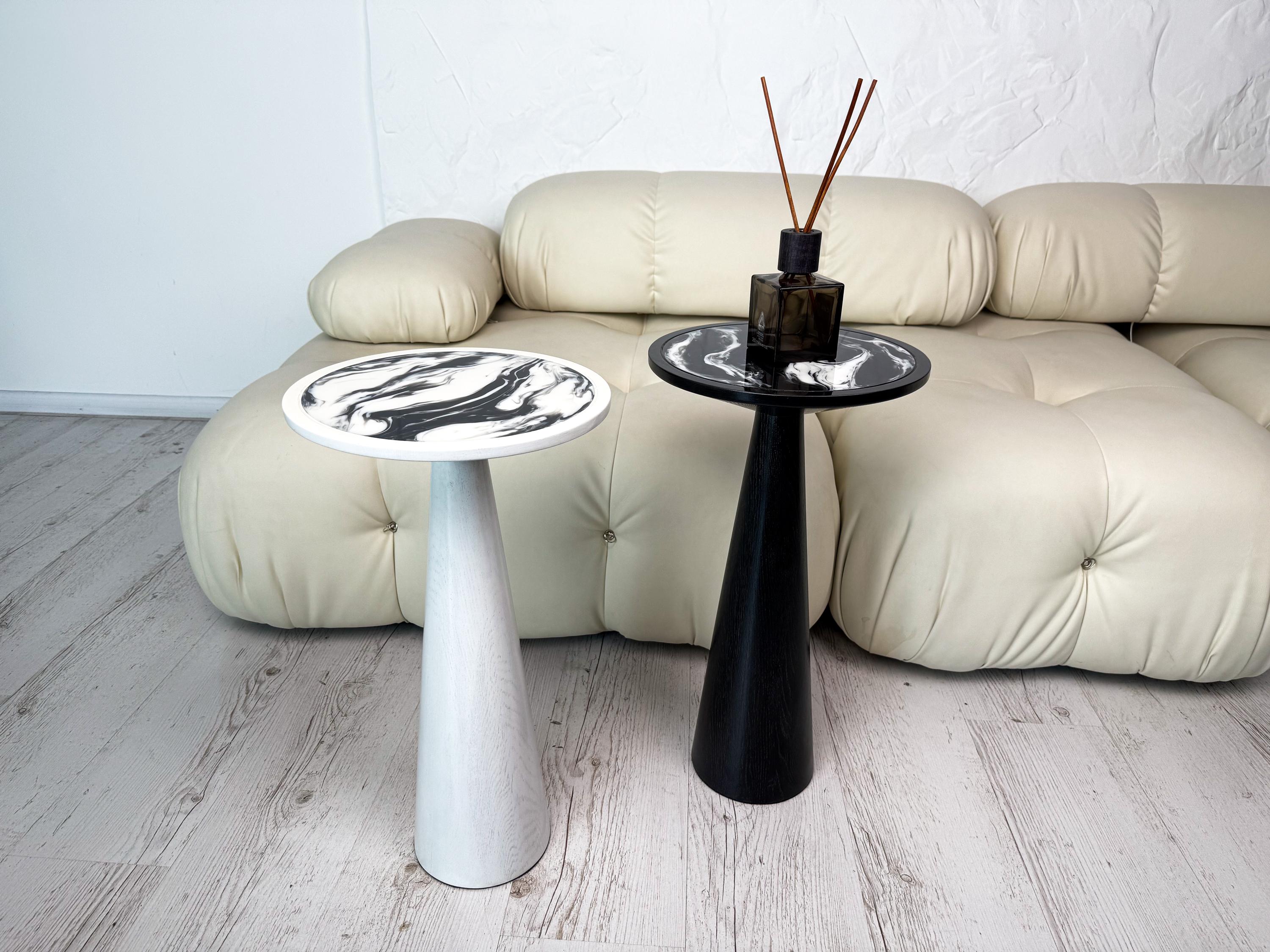 Resin Coffee Table, Round Wood Plant Stand, Modern Accent Table