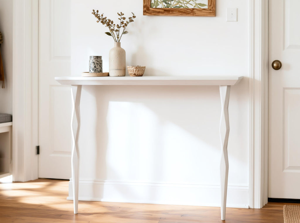 Oak Console Table – Handmade Narrow Entryway Table, Minimalist Hall Wood Sofa Table for Living Room