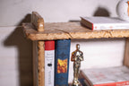 Farmhouse brown bookshelf, wooden desk shelf, book accessories, display shelf, bookish decor