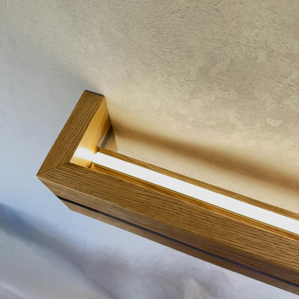 Handcrafted Oak Wood Sconce, Modern LED Wall Lamp, Natural Wax Finish