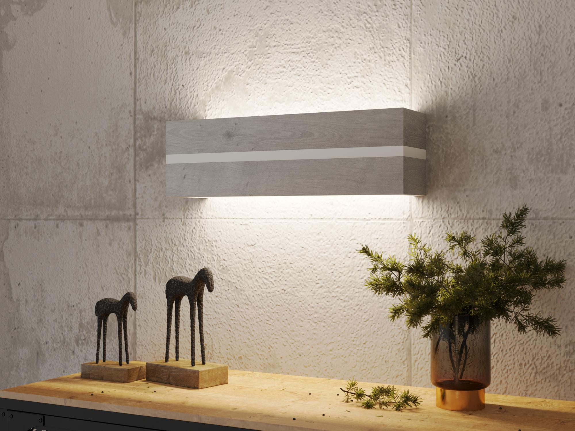White Oak Wood LED Wall Sconce, Minimalist Bedside Lamp