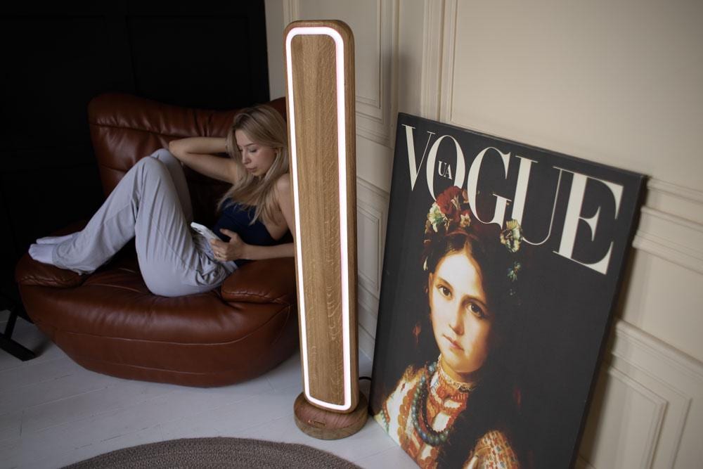 Wooden RGB LED Floor Lamp, Modern Smart Accent Lighting