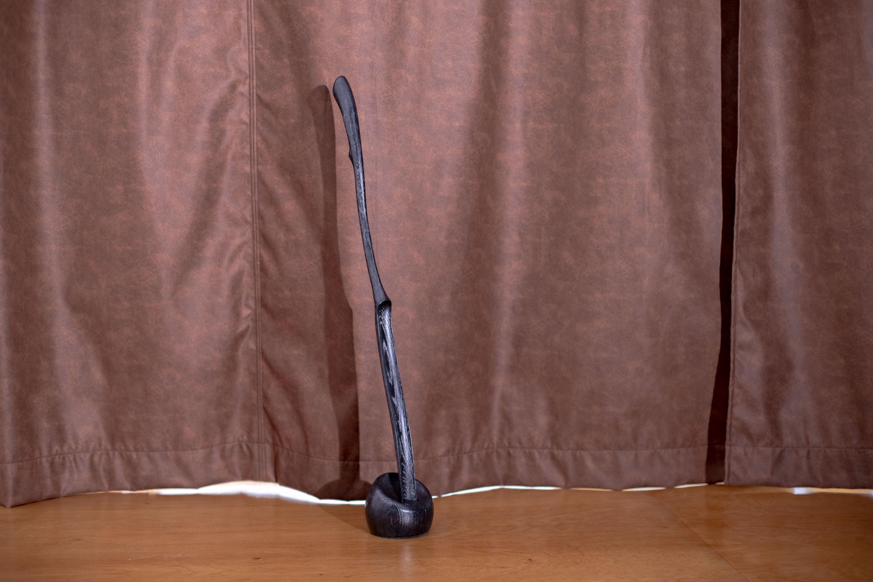 Long black shoe horn with stand, easy dressing aid, gift for pregnant women