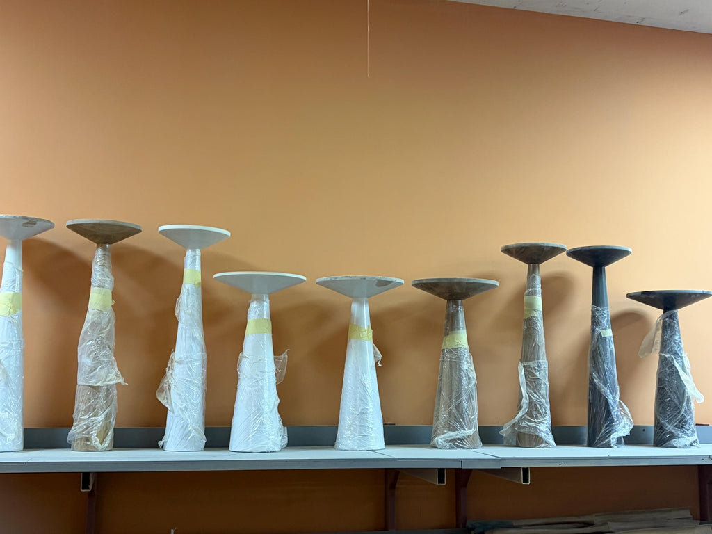 Resin Mushroom Table | Walnut Plant Stand, Modern Accent Furniture