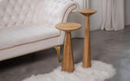 Pedestal oak table, round handmade side table, small farmhouse accent decor