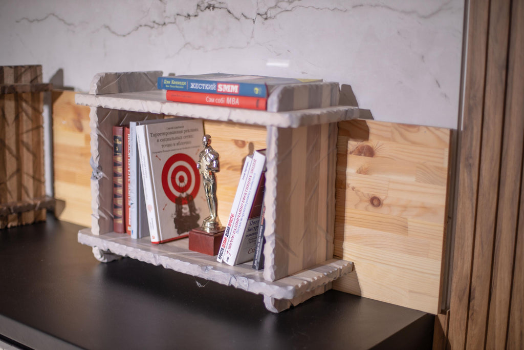 White wooden bookshelf, small floating shelf, book lover gift, library decor, gift for readers