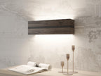 Dark Oak Wood Wall Sconce, Rustic LED Bedside Lamp