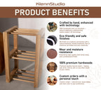 Wood storage bench, minimalist shoe rack, rustic home decor entryway shelf