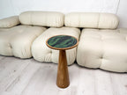 Wood and resin plant stand, small round side table, farmhouse decor gift