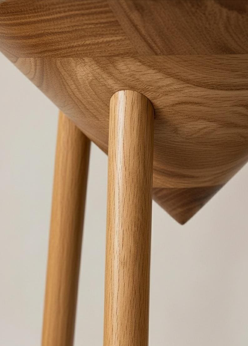 Rustic Wood Pedestal Plant Stand, Solid Wood Side Table, Mid-Century Modern