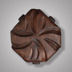 Handmade Greek Walnut Wood Plant Stand, Sculptural Tabletop Decor Accent