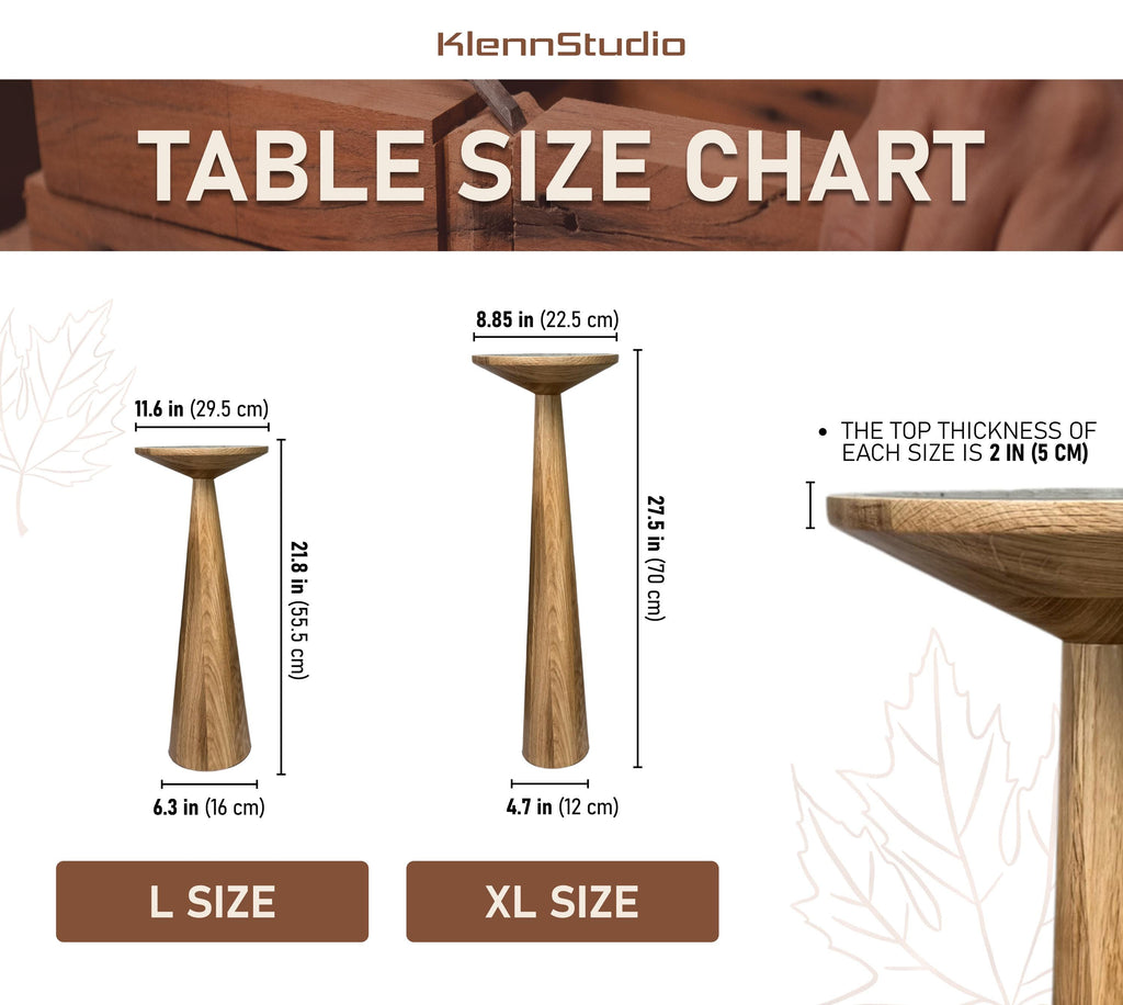 Black Marble Mushroom End Table, Handmade Plant Stand