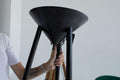Three-Legged Walnut Side Table, Japanese Minimalist Plant Stand