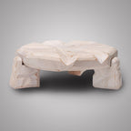 Carved Wood Plant Stand, Sculptural Tabletop Decor, Modern Handmade Accent