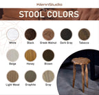 Rustic wood stool, handmade step platform, round pedestal stand