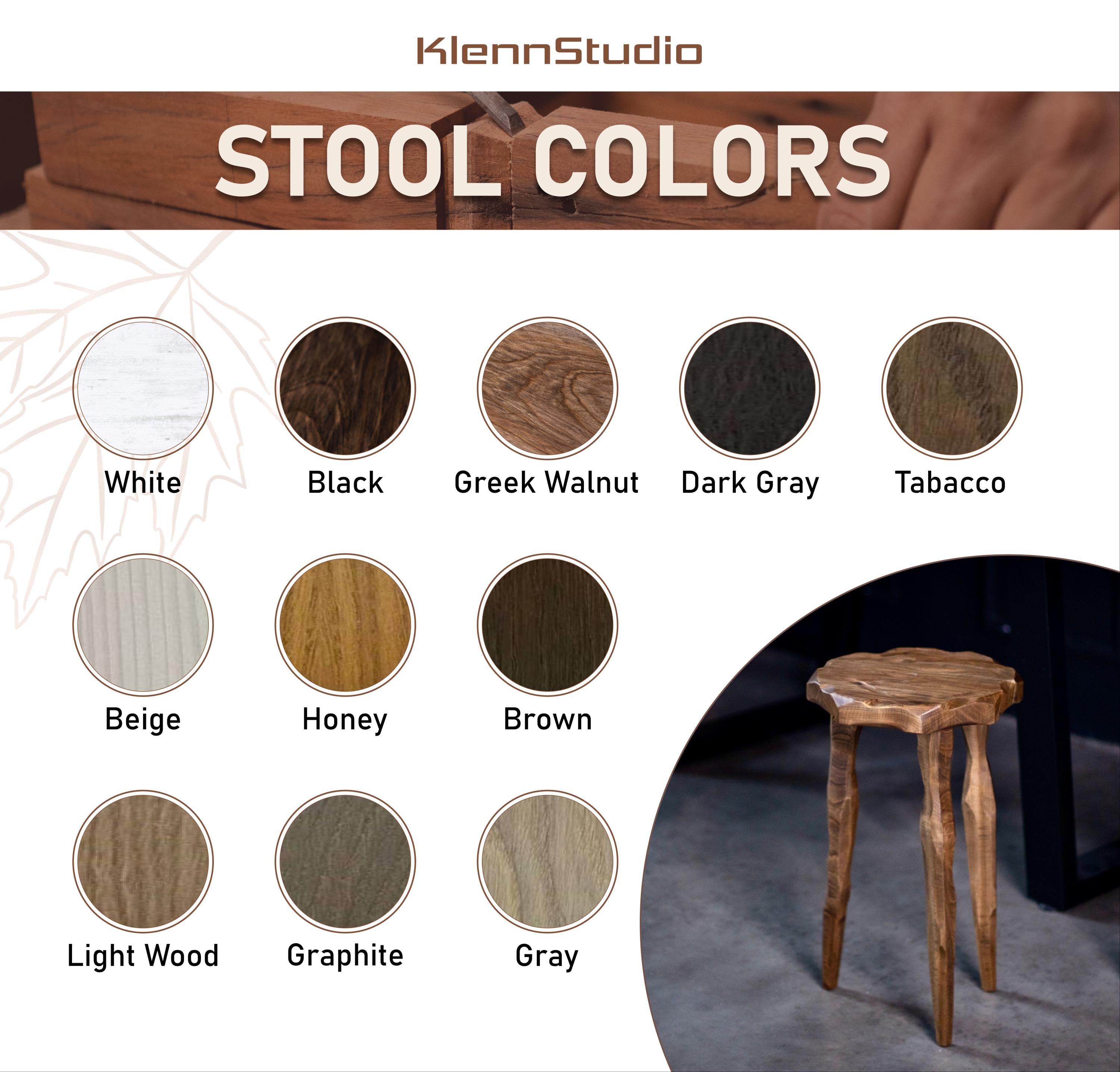 Rustic wood stool, handmade step platform, round pedestal stand